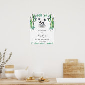Cute Panda Greenery Baby shower Neutral Welcome Poster (Keuken)