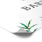 Cute Panda Greenery Baby shower Neutral Welcome Poster (Hoek)