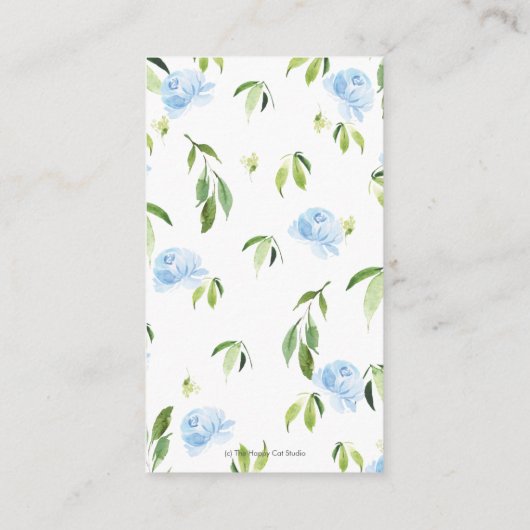 Cute Panda Greenery Blue Floral Books for Baby Informatiekaartje (Achterkant)