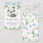 Cute Panda Greenery Blue Floral Books for Baby Informatiekaartje (Voorkant / Achterkant)
