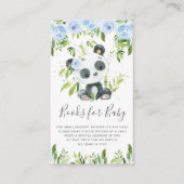 Cute Panda Greenery Blue Floral Books for Baby Informatiekaartje (Voorkant)