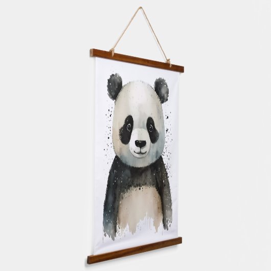 Cute Panda Hangend Wandkleed (Gebogen)