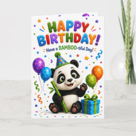 Cute Panda Happy Birthday Card | Adorable Birthday Kaart