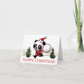 Cute Panda Happy Kerstmis Feestdagen Kaart (Voorkant)