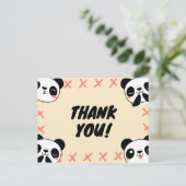 Cute Panda Hartelijk dank Briefkaart (Staand voorkant)