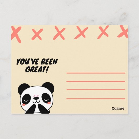Cute Panda Hartelijk dank Briefkaart (Achterkant)