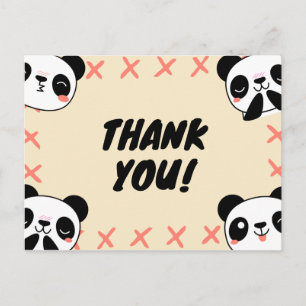 Cute Panda Hartelijk dank Briefkaart