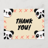Cute Panda Hartelijk dank Briefkaart (Voorkant)