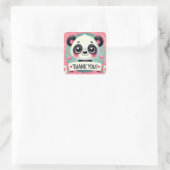 Cute Panda Hartelijk dank Vierkante Sticker (Tas)