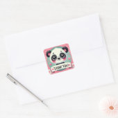 Cute Panda Hartelijk dank Vierkante Sticker (Envelop)