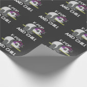 Cute Panda Headphones Korea Pop Lover K-Pop Music Cadeaupapier (Hoek)