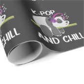 Cute Panda Headphones Korea Pop Lover K-Pop Music Cadeaupapier (Rol Hoek)