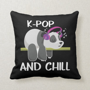 Cute Panda Headphones Korea Pop Lover K-Pop Music Kussen