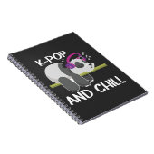 Cute Panda Headphones Korea Pop Lover K-Pop Music Notitieboek (Rechterzijde)