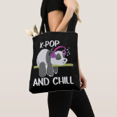 Cute Panda Headphones Korea Pop Lover K-Pop Music Tote Bag (Dichtbij)