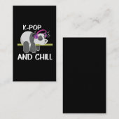 Cute Panda Headphones Korea Pop Lover K-Pop Music Visitekaartje (Voorkant / Achterkant)