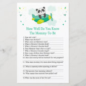 Cute panda Hoe goed ken je het baby shower spel? (Voorkant)