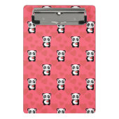 Cute Panda Holding Heart Pattern| Kawaii Valentine Mini Klembord (Voorkant)