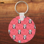 Cute Panda Holding Heart Pattern| Kawaii Valentine Sleutelhanger (Achterkant)