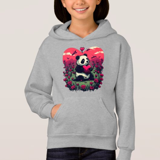 Cute Panda Holding Heart - Valentijnsdag Gift (Voorkant)