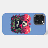 Cute Panda Holding Heart - Valentijnsdag Gift iPhone Hoesje (Achterkant horizontaal)