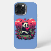 Cute Panda Holding Heart - Valentijnsdag Gift iPhone Hoesje (Achterkant)