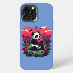 Cute Panda Holding Heart - Valentijnsdag Gift iPhone 13 Pro Max Hoesje