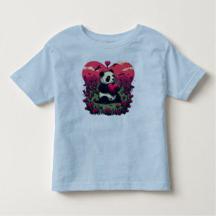 Cute Panda Holding Heart - Valentijnsdag Gift Kinder Shirts