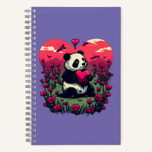 Cute Panda Holding Heart - Valentijnsdag Gift Notitieboek