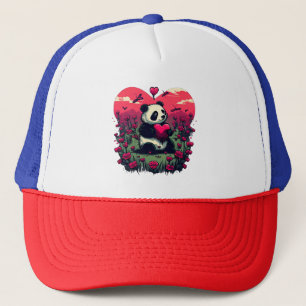 Cute Panda Holding Heart - Valentijnsdag Gift Trucker Pet