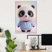 Cute Panda Hoodie – Kawaii Panda Poster Kunst (Thuiskantoor)
