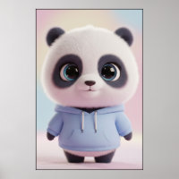 Cute Panda Hoodie – Kawaii Panda Poster Kunst