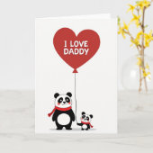 Cute Panda I Love Daddy Card Kaart (Gele Bloem)