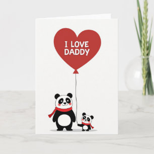 Cute Panda Ik hou van papa kaart