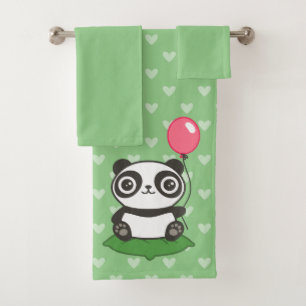 Cute Panda Illustration Bad Handdoek