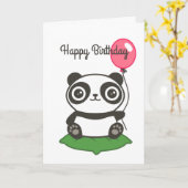 Cute Panda Illustration Kaart (Gele Bloem)