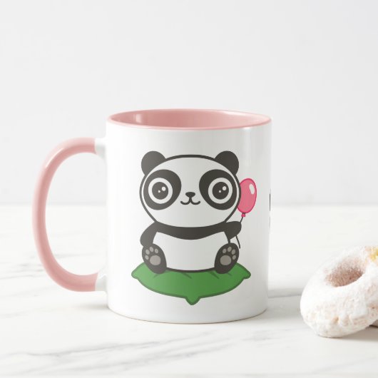 Cute Panda Illustration Mok (Met donut)