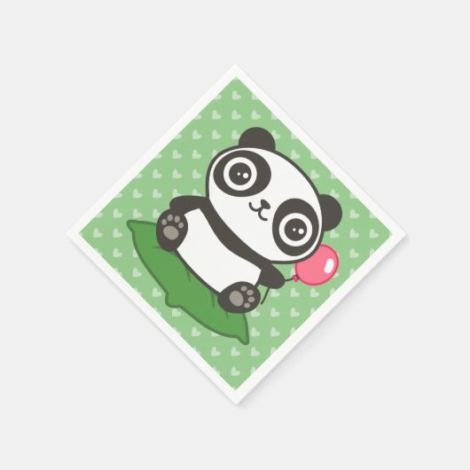 Cute Panda Illustration Servet (Hoek)