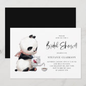 Cute Panda Illustration Tea Time Vrijgezellenfeest Kaart (Voorkant / Achterkant)