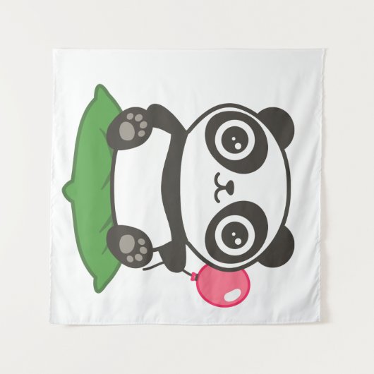 Cute Panda Illustration Wandkleed (Voorkant (horizontaal))