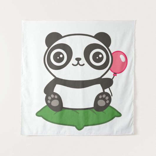 Cute Panda Illustration Wandkleed (Voorkant)