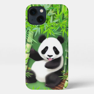 Cute Panda in Bamboe Forest iPhone 13 Hoesje