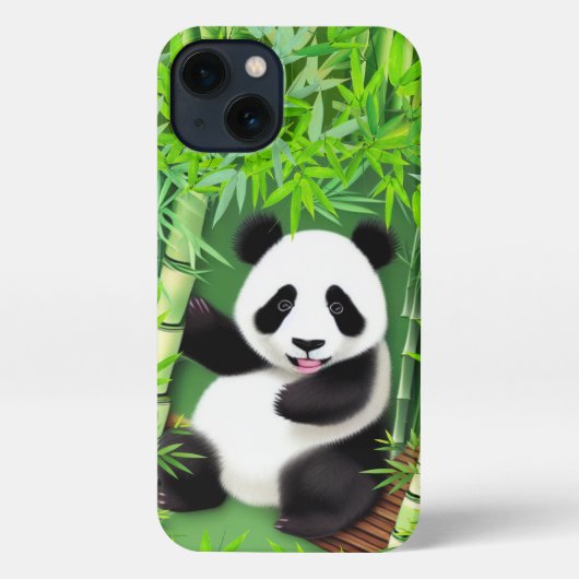 Cute Panda in Bamboe Forest iPhone 13 Hoesje iPhone Hoesje (Achterkant)
