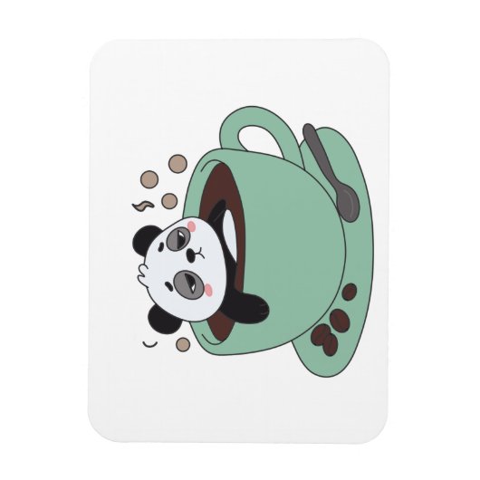 Cute Panda In Coffee Cup Coffee Lover Gift Magneet (Verticaal)