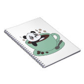 Cute Panda In Coffee Cup Coffee Lover Gift Notitieboek (Rechterzijde)