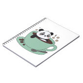 Cute Panda In Coffee Cup Coffee Lover Gift Notitieboek (Linkerzijde)