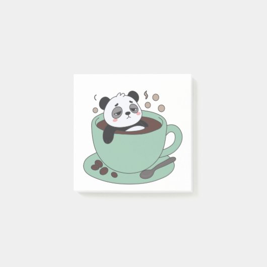 Cute Panda In Coffee Cup Coffee Lover Gift Post-it® Notes (Voorkant)