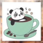 Cute Panda In Coffee Cup Coffee Lover Gift Raamsticker (Vel 2)