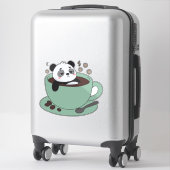 Cute Panda In Coffee Cup Coffee Lover Gift Sticker (Koffer)