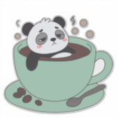 Cute Panda In Coffee Cup Coffee Lover Gift Sticker (Voorkant)